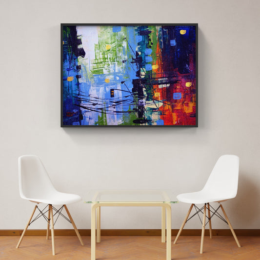 Colorful oil painting cityscape abstract background texture