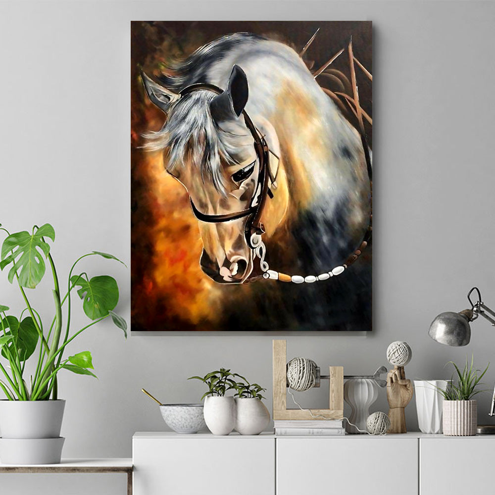 Horse Hand Made Painting Canvas Print