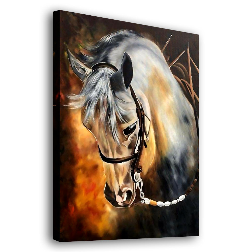 Horse Hand Made Painting Canvas Print