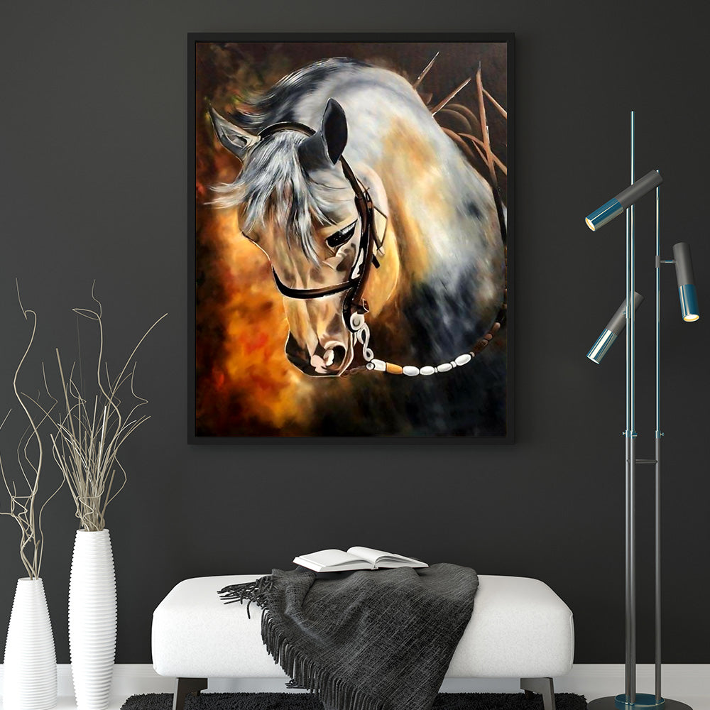 Horse Hand Made Painting Canvas Print