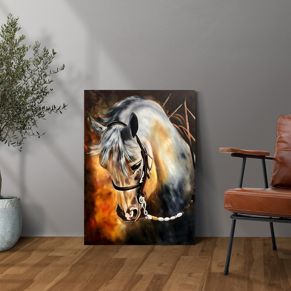 Horse Hand Made Painting Canvas Print