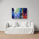 Colorful oil painting cityscape abstract background texture